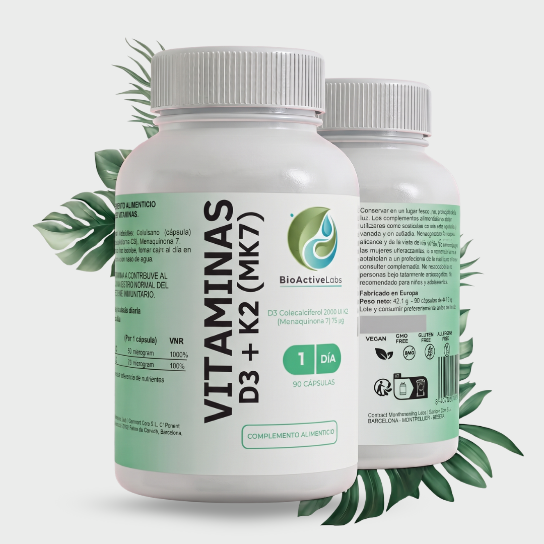 Vitamina D3 50 µg con K2 (MK7) | 90 cápsulas vegetales