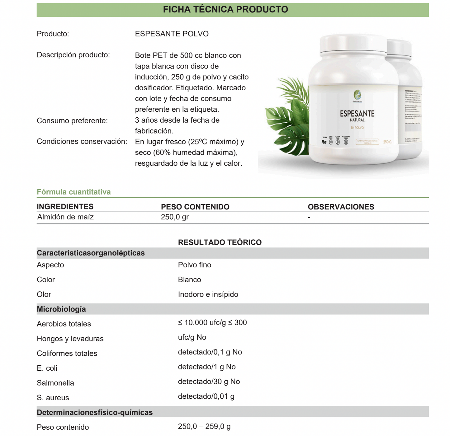 Espesante Natural en Polvo 250 g — BioActive Labs Farma