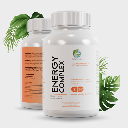 Energy Complex con Vitamina C, Cafeína, Taurina y Guaraná | 60 cápsulas
